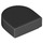 LEGO Black Dlaždice 1 x 1 Polovina Oval (24246 / 35399)