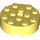 LEGO Bright Light Yellow Kostka 4 x 4 Kulatá s otvorem (87081)