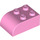 LEGO Bright Pink Sklon Kostka 2 x 3 s Zakřivená Rohí část (6215)
