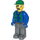 LEGO Stavební dělník s Zelená Víčko Minifigurka