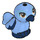 LEGO Dark Blue Pták s Feet Together s Medium Modrá Tělo a Brown Oči (36378)