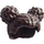 LEGO Dark Brown Curly Vlasy s Middle Part a Dva High Pigtail Buns (65579)