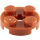 LEGO Dark Orange Deska 2 x 2 Kulatá s osa otvorem (s &#039;+&#039; otvorem pro nápravu) (4032)