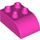 LEGO Dark Pink Duplo Kostka 2 x 3 s Zakřivená Rohí část (2302)
