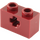 LEGO Dark Red Kostka 1 x 2 s osa otvorem (&#039;+&#039; Otevírací a spodní trubice) (31493 / 32064)