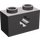LEGO Dark Stone Gray Kostka 1 x 2 s osa otvorem (&#039;+&#039; Otevírací a spodní trubice) (31493 / 32064)