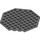 LEGO Dark Stone Gray Deska 10 x 10 Octagonal s otvorem (89523)