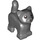 LEGO Dark Stone Gray Standing Kočka s Krátký ocasní plocha Nahoru s Black Nose (84786 / 100552)