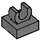 LEGO Dark Stone Gray Dlaždice 1 x 1 s klipem (zvednuté &quot;C&quot;) (15712 / 44842)