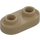 LEGO Tmavě žlutohnědá Deska 1 x 2 s Zaoblené konce a Open Cvočky (35480)