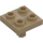 LEGO Tmavě žlutohnědá Deska 2 x 2 s Dno Kolík (Bez otvorů) (2476 / 48241)