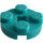 LEGO Dark Turquoise Deska 2 x 2 Kulatá s osa otvorem (s &#039;+&#039; otvorem pro nápravu) (4032)