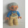 LEGO Duplo Grandpa Figure - Medium Stone Vlasy, Flesh Hlava a Ruce, Tan Nohy a overall Vzor na Modrá shirt Duplo figurka