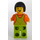 LEGO Farmer, Woman, Lime Overalls, Black Vlasy Minifigurka