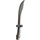 LEGO Flat Silver Zakřivený meč s Ridged Rukojeť (25111)