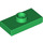 LEGO Green Deska 1 x 2 s 1 Stud (s drážkou a držákem spodního čepu) (15573)