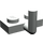 LEGO Light Gray Deska 1 x 2 s Hák (5 mm horizontální rameno) (43876 / 88072)