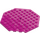 LEGO Magenta Deska 10 x 10 Octagonal s otvor (89523)