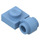 LEGO Medium Blue Deska 1 x 1 s klipem (Tlustý prsten) (4081 / 41632)