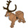 LEGO Středně tmavá tělová Deer s Reindeer Bílá Patch (51591 / 69060)