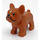 LEGO Medium Dark Flesh Pes - French Bulldog s White Vlasy Patch (32892 / 79490)