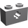 LEGO Medium Stone Gray Kostka 1 x 2 s osa otvorem (&#039;+&#039; Otevírací a spodní trubice) (31493 / 32064)