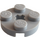 LEGO Medium Stone Gray Deska 2 x 2 Kulatá s osa otvorem (s &#039;+&#039; otvorem pro nápravu) (4032)