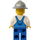 LEGO Miner s Mining Čepice, Smirk, Stubble, White Shirt a Modrá Overalls Minifigurka