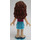 LEGO Olivia s Medium Azure Skirt a Chevron Striped Horní Minifigurka