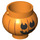 LEGO Orange Zaoblený Pot / Cauldron s Black Dýně Jack O&#039; Lantern (28180 / 98374)
