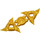LEGO Pearl Gold Shuriken Throwing Star (2 Stars na sprue) (19807)