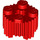 LEGO Red Kostka 2 x 2 Kulatá s Mřížka (92947)