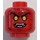 LEGO Červená Crust Smasher - bez Brnění (30374) Minifigurka Hlava (Zapuštěný pevný cvoček) (3626 / 24169)