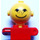 LEGO Červená Homemaker Figure with Yellow Head and Freckles