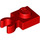 LEGO Red Deska 1 x 1 s Vertikální Klip (Tenký klip „U“) (4085 / 60897)