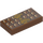 LEGO Červenohnědá Dlaždice 1 x 2 s Chocolate Tyčka a Gold Luk s drážkou (3069 / 25395)