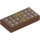 LEGO Červenohnědá Dlaždice 1 x 2 s Chocolate Tyčka a Gold Luk s drážkou (3069 / 25395)