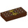 LEGO Reddish Brown Dlaždice 1 x 2 s Chocolate Tyčka a Gold Bow s Groove (3069 / 25395)