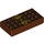 LEGO Reddish Brown Dlaždice 1 x 2 s Chocolate Tyčka a Gold Bow s Groove (3069 / 25395)