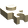 LEGO Tan Deska 1 x 1 s Vertikální Klip (Tenký klip „U“) (4085 / 60897)