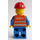 LEGO Vlak Worker s oranžový Safety Vest a stříbrný Pruhy Minifigurka