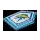LEGO Transparent Dark Blue Dlaždice 2 x 3 Pentagonal s Banán Bombs Power Štít (22385 / 24562)