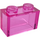 LEGO Transparent Dark Pink Brick 1 x 2 bez spodní trubky (3065 / 35743)