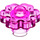 LEGO Transparent Dark Pink Květ 2 x 2 s Open Stud (4728 / 30657)