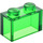 LEGO Transparent Green Brick 1 x 2 bez spodní trubky (3065 / 35743)
