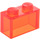 LEGO Transparent Neon Reddish Orange Kostka 1 x 2 bez spodní trubky (3065 / 35743)