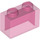 LEGO Transparent Pink Glitter Kostka 1 x 2 bez spodní trubky (3065 / 35743)