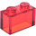 LEGO Transparent Red Brick 1 x 2 bez spodní trubky (3065 / 35743)