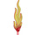 LEGO Transparent Red Velký Plamen s Marbled Průhledný Yellow Tip (28577 / 85959)