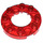 LEGO Transparent Red Deska 4 x 4 Kulatá s výřezem (11833 / 28620)